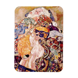 Gustav Klimt - Die Wiege - Neugeborenes Magnet