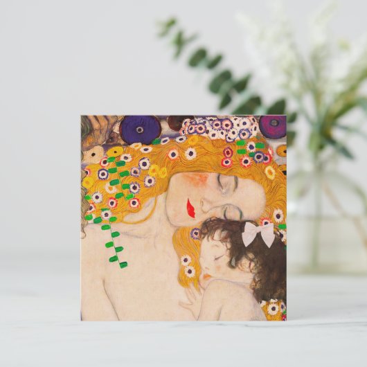 Gustav Klimt - Einladung von Mutter und Kind (Stehend Vorderseite)