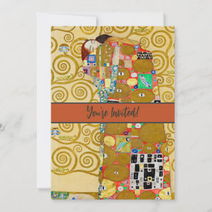 Gustav Klimt Erfüllung Nouveau Paar Einladung