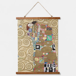Gustav Klimt Erfüllung Wandteppich Mit Holzrahmen