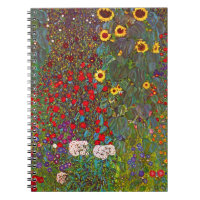 Gustav Klimt Farm Garden mit Sonnenblumen-Notebook
