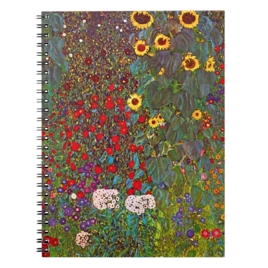 Gustav Klimt Farm Garden mit Sonnenblumen-Notebook Notizblock (Vorderseite)
