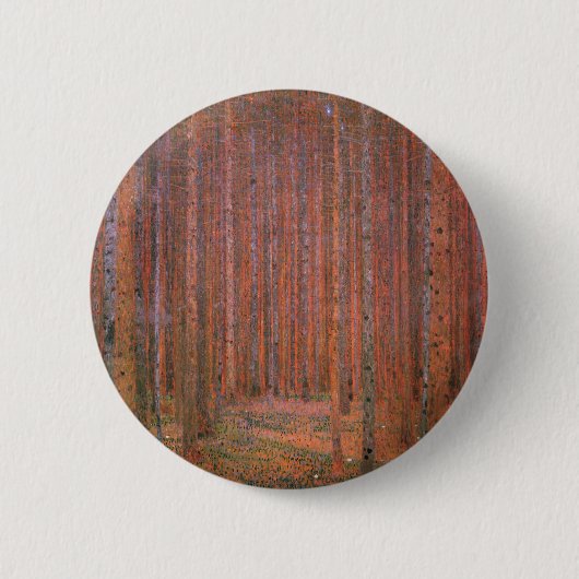 Gustav Klimt Fir Forest Tannenwald Rote Bäume Button (Vorderseite)