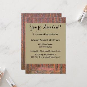 Gustav Klimt Fir Forest Tannenwald Rote Bäume Einladung