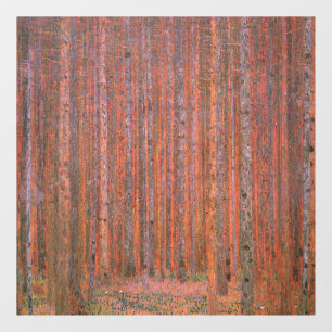 Gustav Klimt Fir Forest Tannenwald Rote Bäume Fensteraufkleber