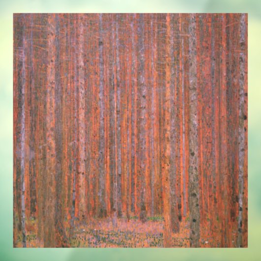 Gustav Klimt Fir Forest Tannenwald Rote Bäume Fensteraufkleber (Blatt 3)