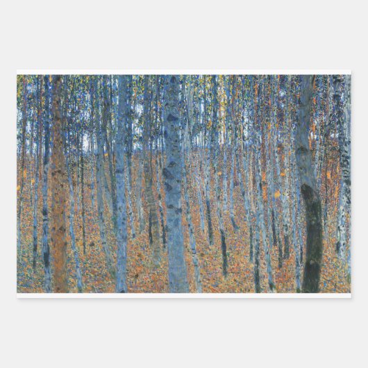 Gustav Klimt Fir Forest Tannenwald Rote Bäume Geschenkpapier Set (Vorderseite 3)