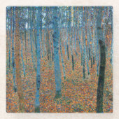 Gustav Klimt Fir Forest Tannenwald Rote Bäume Glasuntersetzer (Vorderseite)