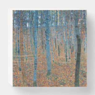 Gustav Klimt Fir Forest Tannenwald Rote Bäume Holzkisten Schild