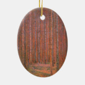 Gustav Klimt Fir Forest Tannenwald Rote Bäume Keramik Ornament (Hinten)