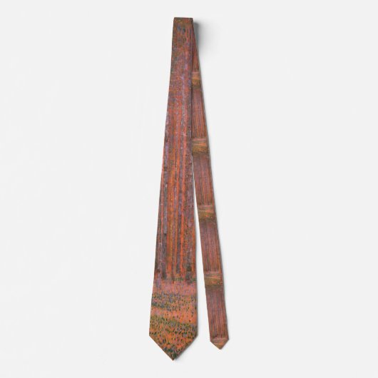 Gustav Klimt Fir Forest Tannenwald Rote Bäume Krawatte (Vorderseite)