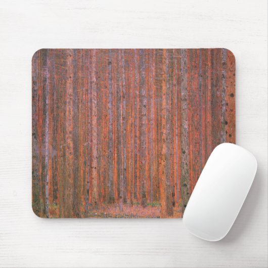 Gustav Klimt Fir Forest Tannenwald Rote Bäume Mousepad (Mit Mouse)