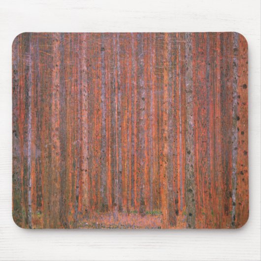 Gustav Klimt Fir Forest Tannenwald Rote Bäume Mousepad (Vorne)