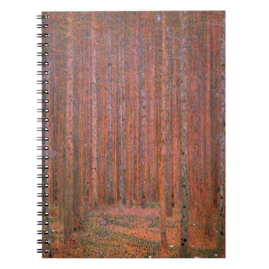 Gustav Klimt Fir Forest Tannenwald Rote Bäume Notizblock (Vorderseite)