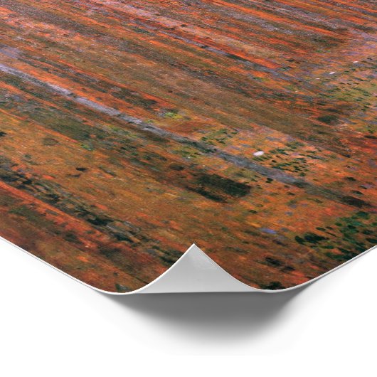 Gustav Klimt Fir Forest Tannenwald Rote Bäume Poster (Ecke)