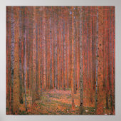 Gustav Klimt Fir Forest Tannenwald Rote Bäume Poster (Vorne)