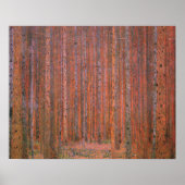 Gustav Klimt Fir Forest Tannenwald Rote Bäume Poster (Vorne)