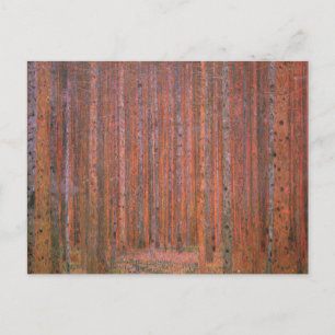 Gustav Klimt Fir Forest Tannenwald Rote Bäume Postkarte
