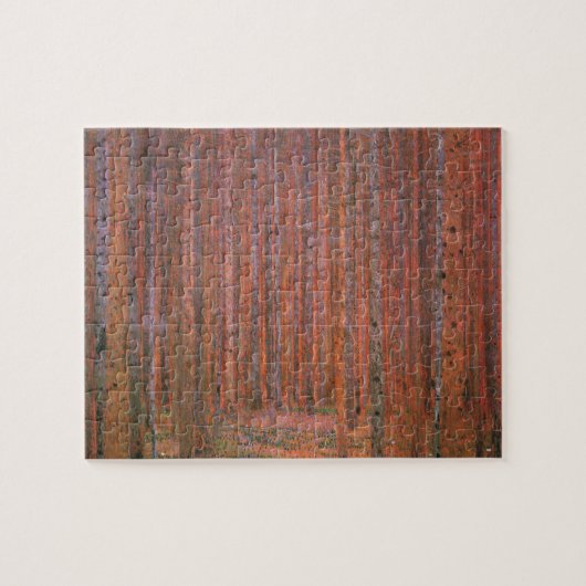 Gustav Klimt Fir Forest Tannenwald Rote Bäume Puzzle (Horizontal)