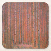Gustav Klimt Fir Forest Tannenwald Rote Bäume Rechteckiger Pappuntersetzer (Vorderseite)