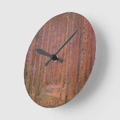 Gustav Klimt Fir Forest Tannenwald Rote Bäume Runde Wanduhr (Winkel)