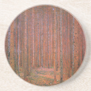 Gustav Klimt Fir Forest Tannenwald Rote Bäume Sandstein Untersetzer