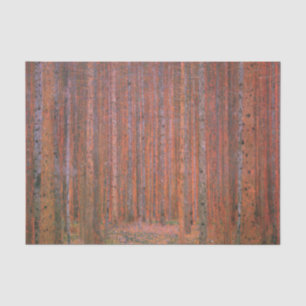 Gustav Klimt Fir Forest Tannenwald Rote Bäume Seidenpapier