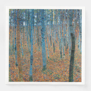 Gustav Klimt Fir Forest Tannenwald Rote Bäume Serviette