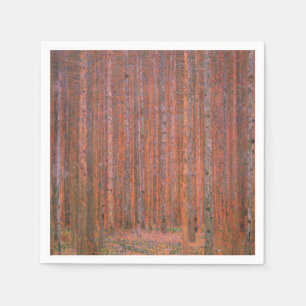 Gustav Klimt Fir Forest Tannenwald Rote Bäume Serviette