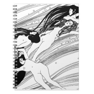 Gustav Klimt - Fisch Blut Surrealistische Japanisc Notizblock