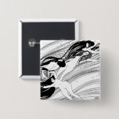 Gustav Klimt - Fischblut Surreal Japanische Kunst Button (Vorne & Hinten)