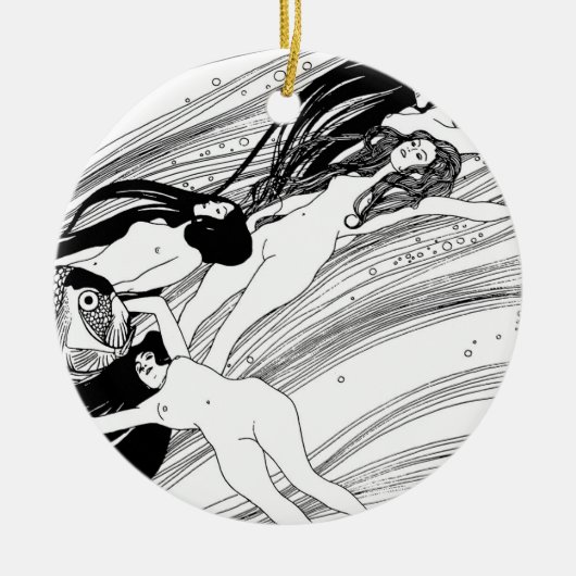 Gustav Klimt - Fischblut Surreal Japanische Kunst Keramikornament (Vorne)