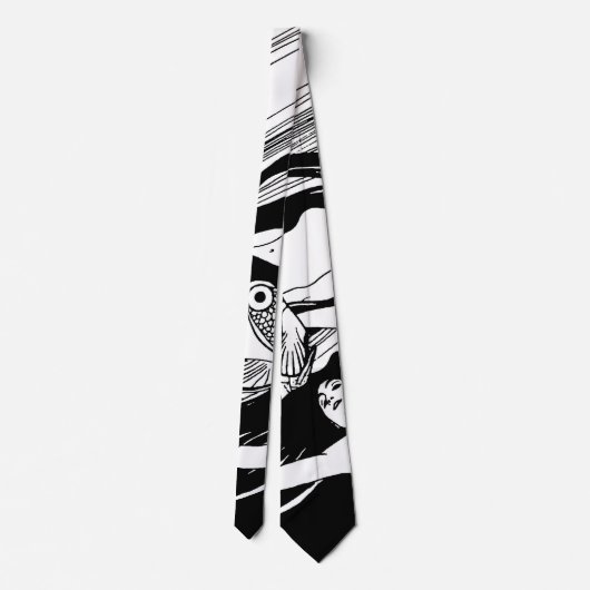 Gustav Klimt - Fischblut Surreal Japanische Kunst Krawatte (Rückseite)