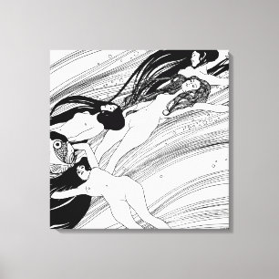 Gustav Klimt - Fischblut Surreal Japanische Kunst Leinwanddruck