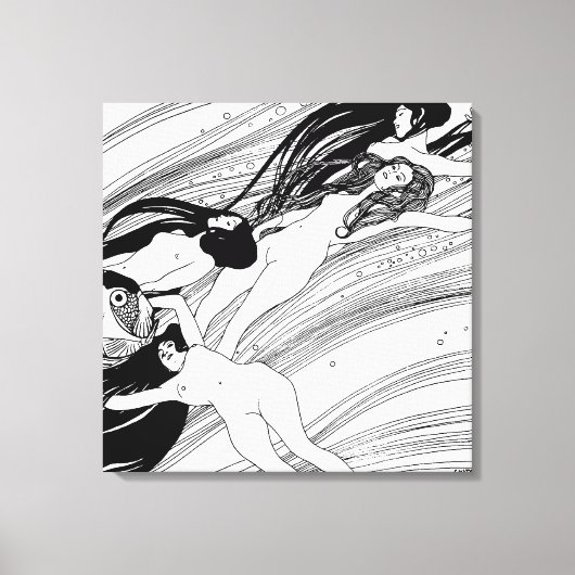 Gustav Klimt - Fischblut Surreal Japanische Kunst Leinwanddruck (Vorderseite)