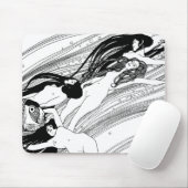 Gustav Klimt - Fischblut Surreal Japanische Kunst Mousepad (Mit Mouse)