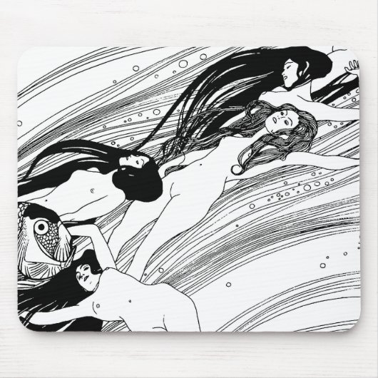 Gustav Klimt - Fischblut Surreal Japanische Kunst Mousepad (Vorne)