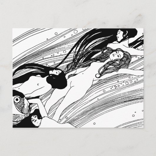 Gustav Klimt - Fischblut Surreal Japanische Kunst Postkarte (Vorderseite)