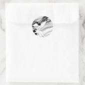 Gustav Klimt - Fischblut Surreal Japanische Kunst Runder Aufkleber (Tasche)