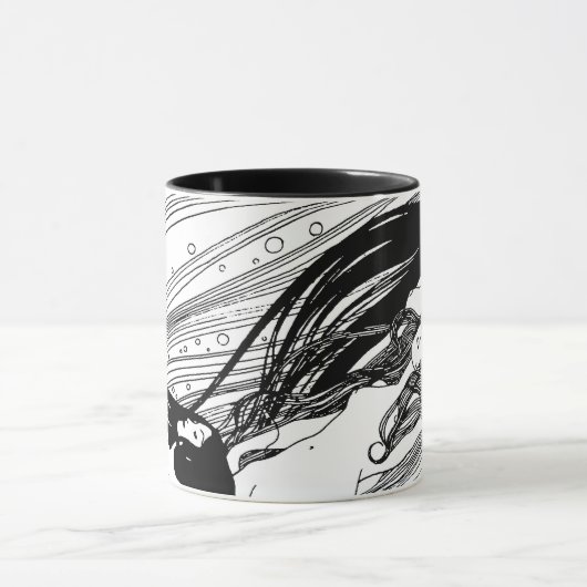 Gustav Klimt - Fischblut Surreal Japanische Kunst Tasse (Zentrum)
