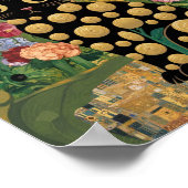 Gustav Klimt Floral Black Cat Moderne Kunst, Dicht Poster (Ecke)