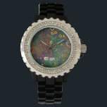 Gustav Klimt Flower Garden Armbanduhr<br><div class="desc">Hier sehen Sie Gustav Klimts Ölgemälde Farm Garden mit Sonnenblumen (1907). Ein wunderschöner Garten mit Sonnenblumen und exquisiten blauen,  roten,  lila,  rosa und weißen Blume. Ein großartiges Geschenk für Jugendliche und österreichische Kunstliebhaber.</div>