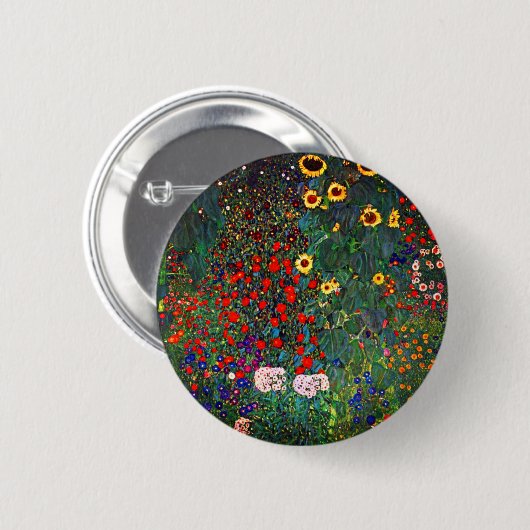 Gustav Klimt Flower Garden Button (Vorne & Hinten)