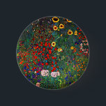 Gustav Klimt Flower Garden Button<br><div class="desc">Button mit Gustav Klimts Ölgemäldegarten mit Sonnenblumen (1907). Ein wunderschöner Garten mit Sonnenblumen und exquisiten blauen,  roten,  lila,  rosa und weißen Blume. Ein großartiges Geschenk für Jugendliche und österreichische Kunstliebhaber.</div>