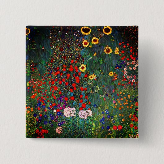Gustav Klimt Flower Garden Button (Vorderseite)