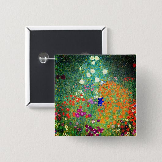 Gustav Klimt Flower Garden Button (Vorne & Hinten)