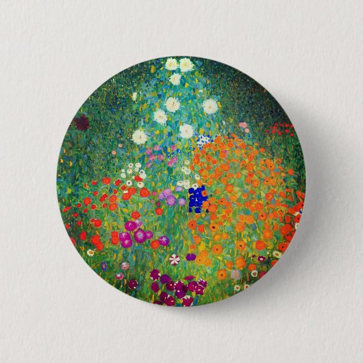 Gustav Klimt Flower Garden Button (Vorderseite)