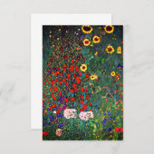 Gustav Klimt Flower Garden Einladung (Vorne/Hinten)