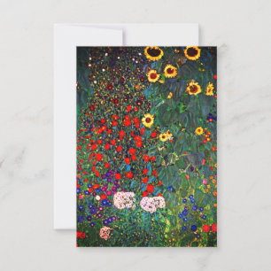 Gustav Klimt Flower Garden Einladung