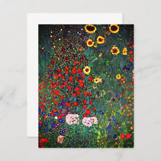 Gustav Klimt Flower Garden Einladung (Vorne/Hinten)